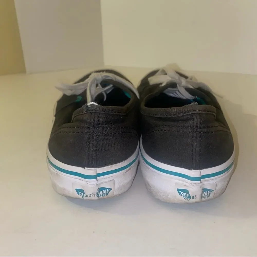 VANS black and teal lace up shoes 8.5